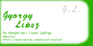 gyorgy lipsz business card